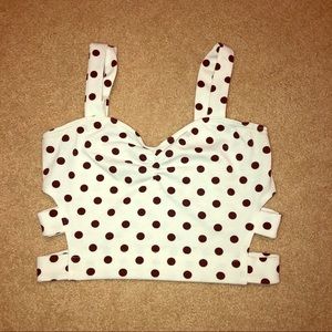 White Polka Dot Crop Top